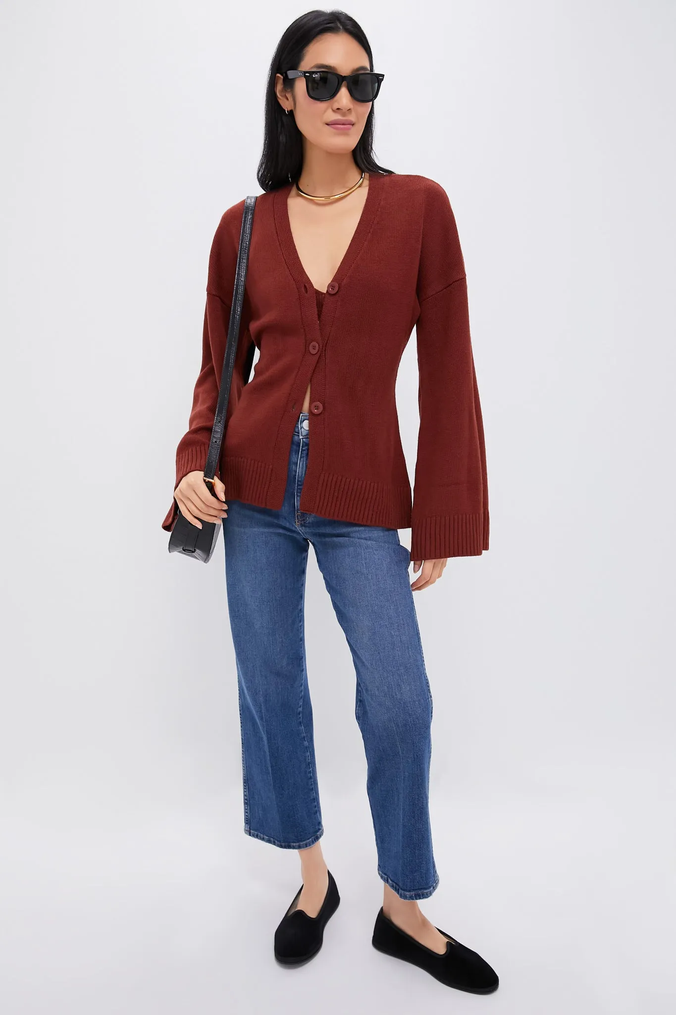 Chestnut Cinched Waist Cardigan