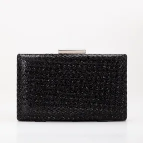 Clara - Black Glitter Evening Clutch