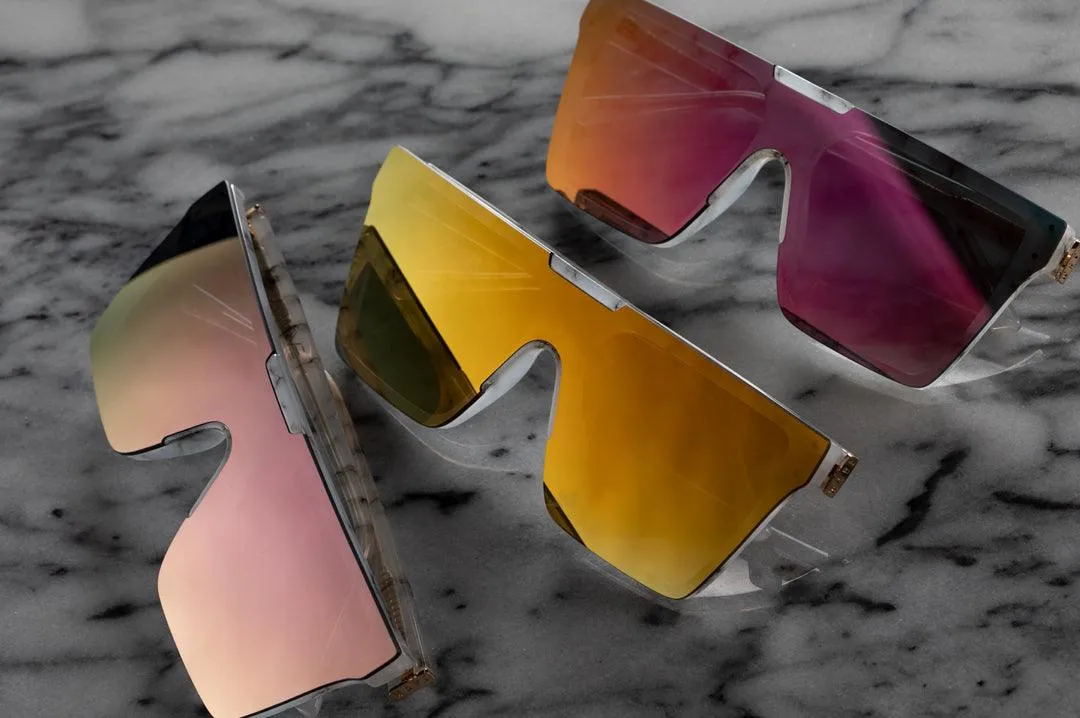 Clarity Sunglasses - Marble Frame Peach Polarized Lens