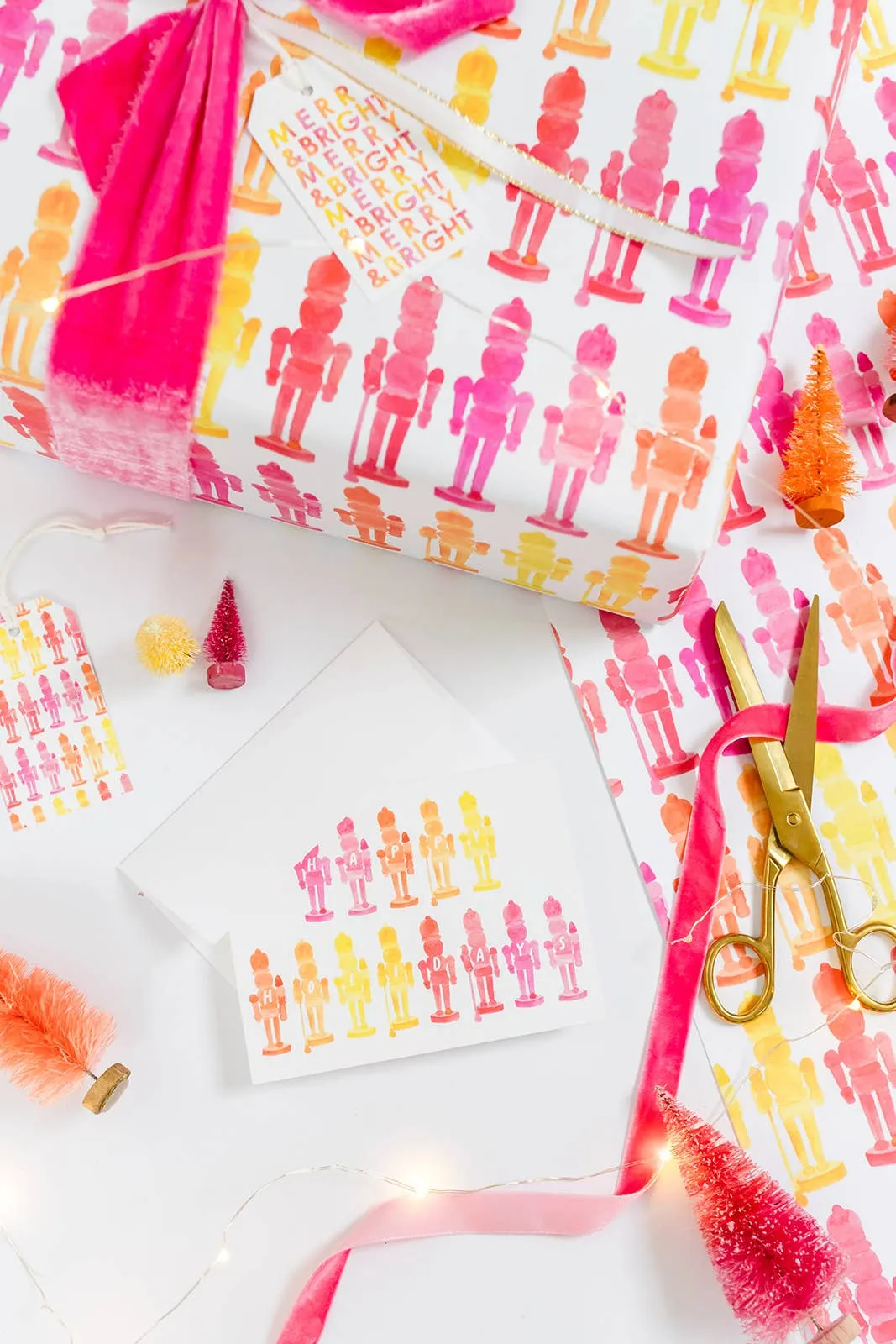 Colorful Christmas Nutcrackers Greeting Card