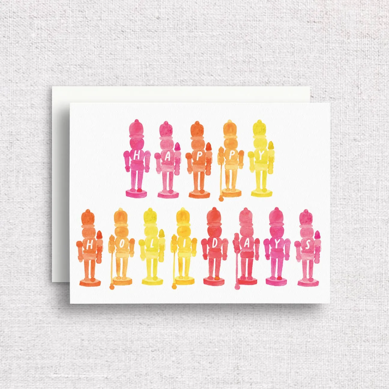 Colorful Christmas Nutcrackers Greeting Card