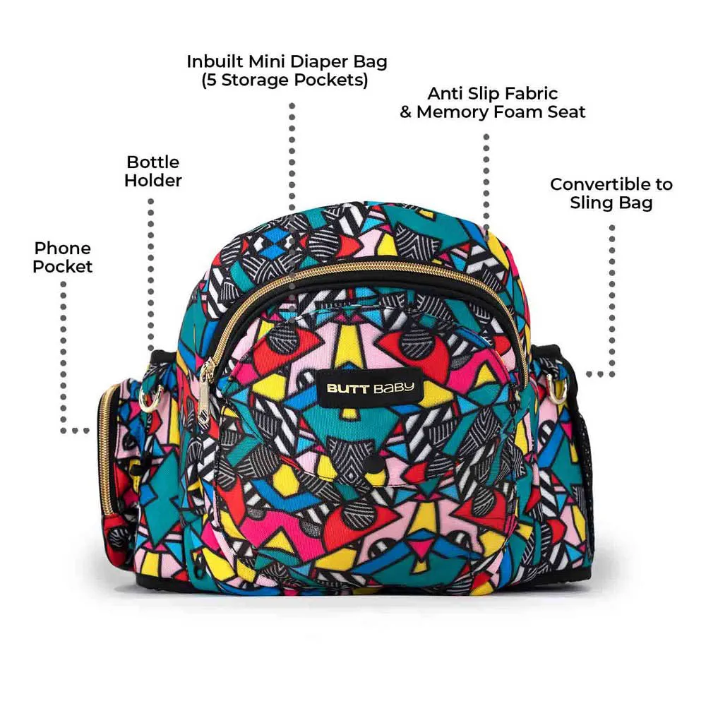 Comic Printed Baby Carrier With Hip Seat