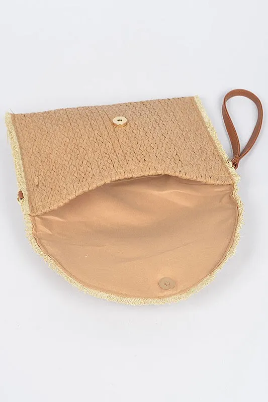 Convertible Straw Clutch Swing Bag