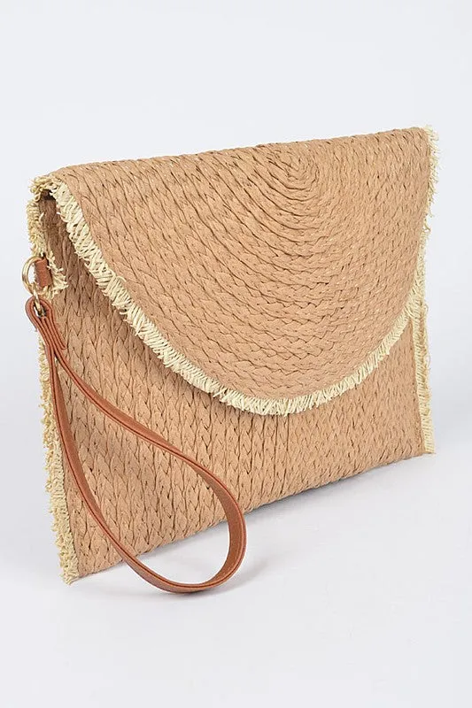 Convertible Straw Clutch Swing Bag