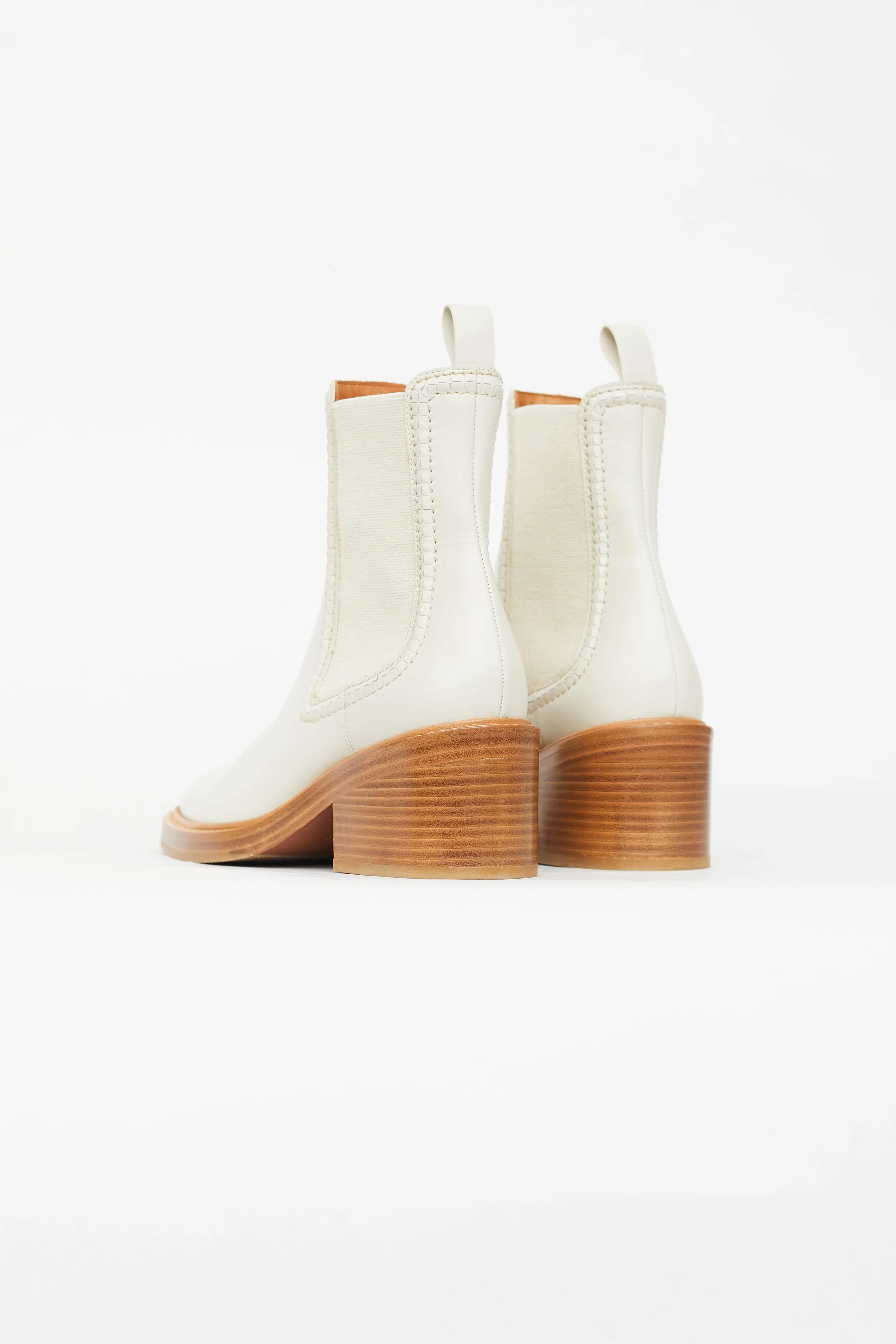 Cream Leather Evening Chelsea Boot