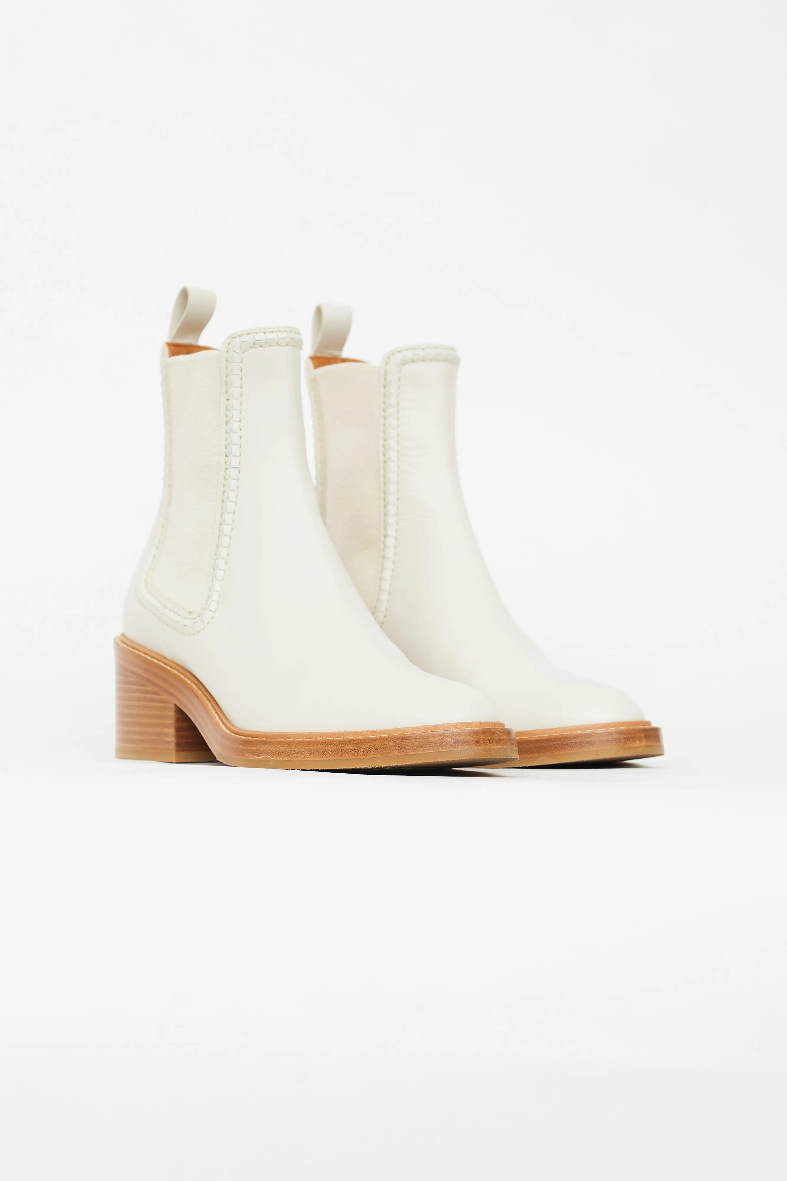 Cream Leather Evening Chelsea Boot