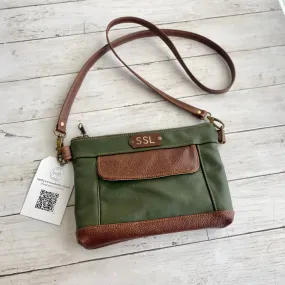 Crossbody Clutch in Olive, Chestnut