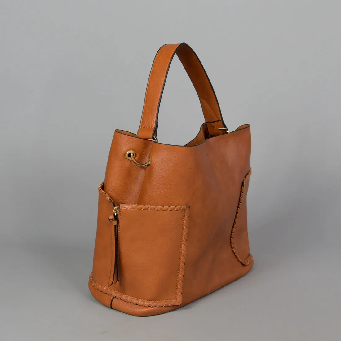 Do-It-All Cognac Shoudler Bag - 2 Bag Set