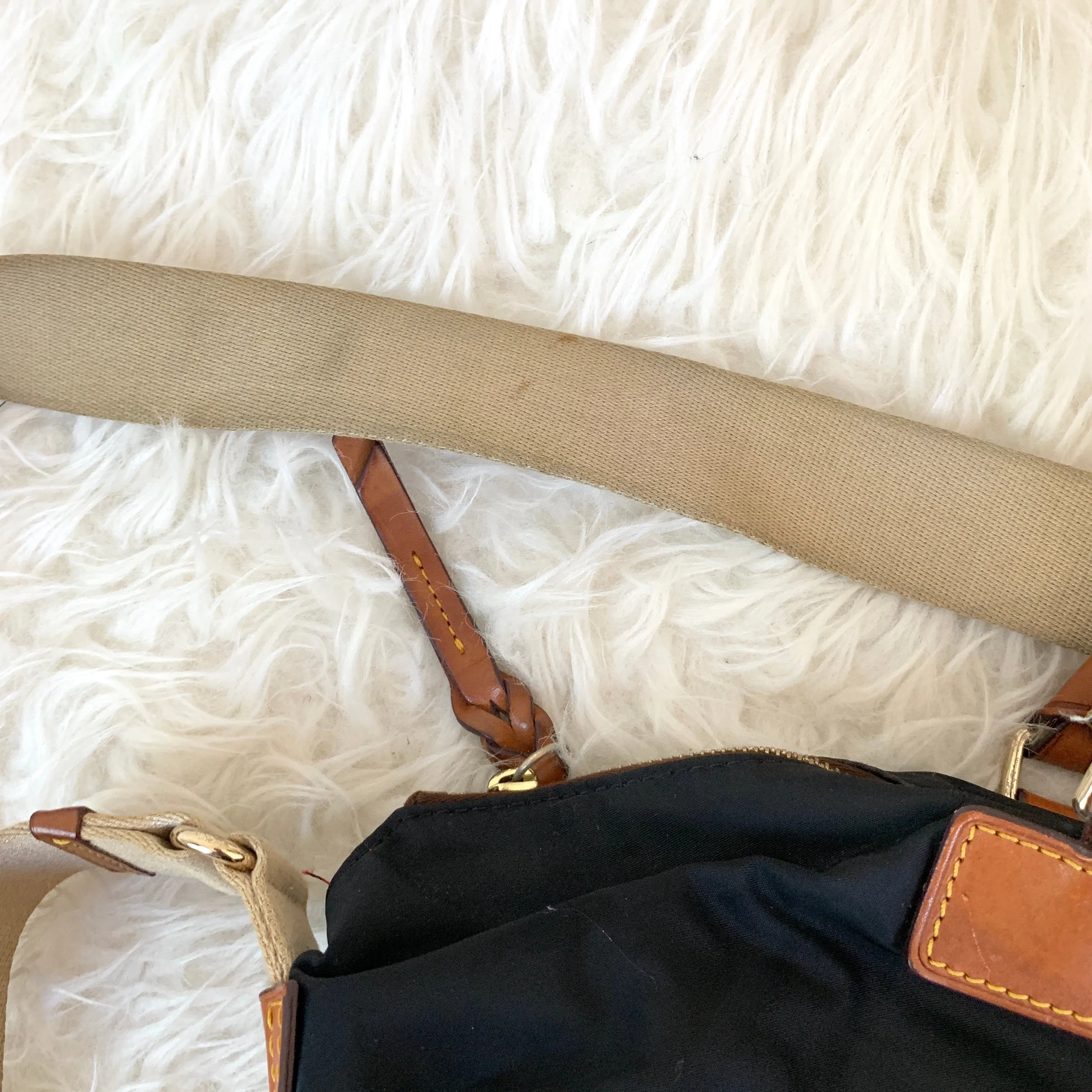 Dooney Bourke Black Nylon Tote with Shoulder Strap (see notes)