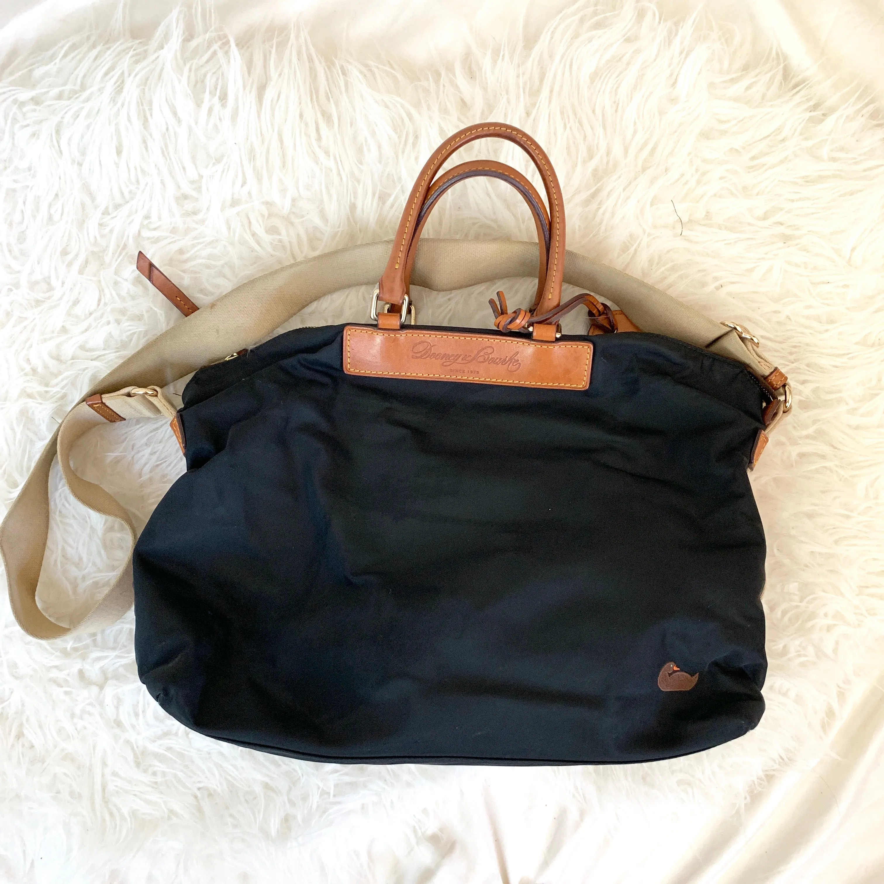 Dooney Bourke Black Nylon Tote with Shoulder Strap (see notes)