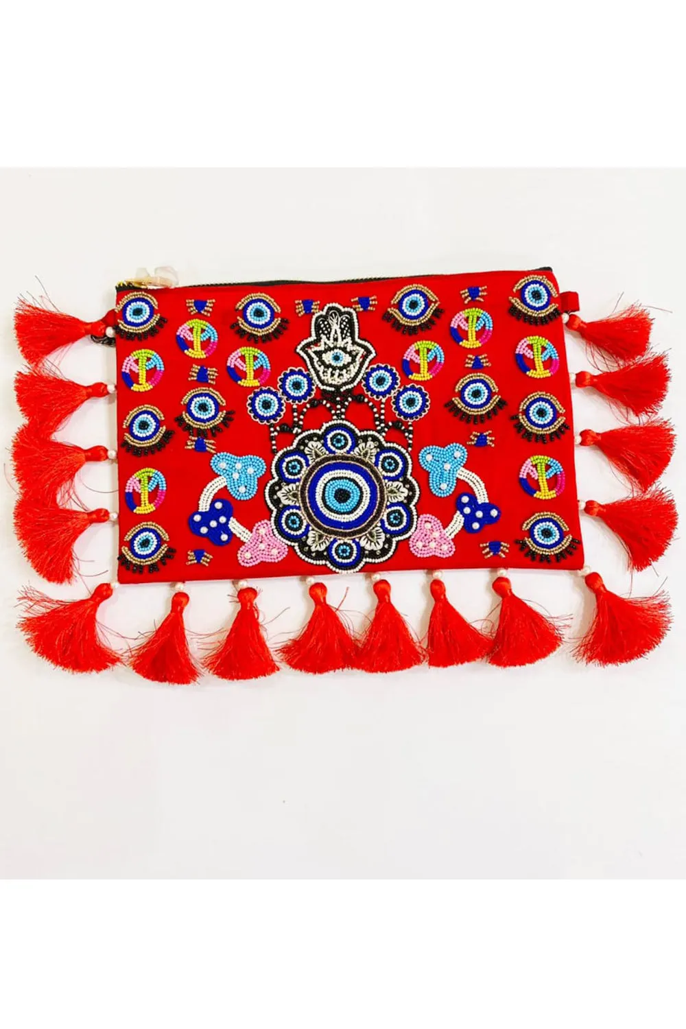 Eat Pray Love Beads Embroidered Sling Bag With Hairband