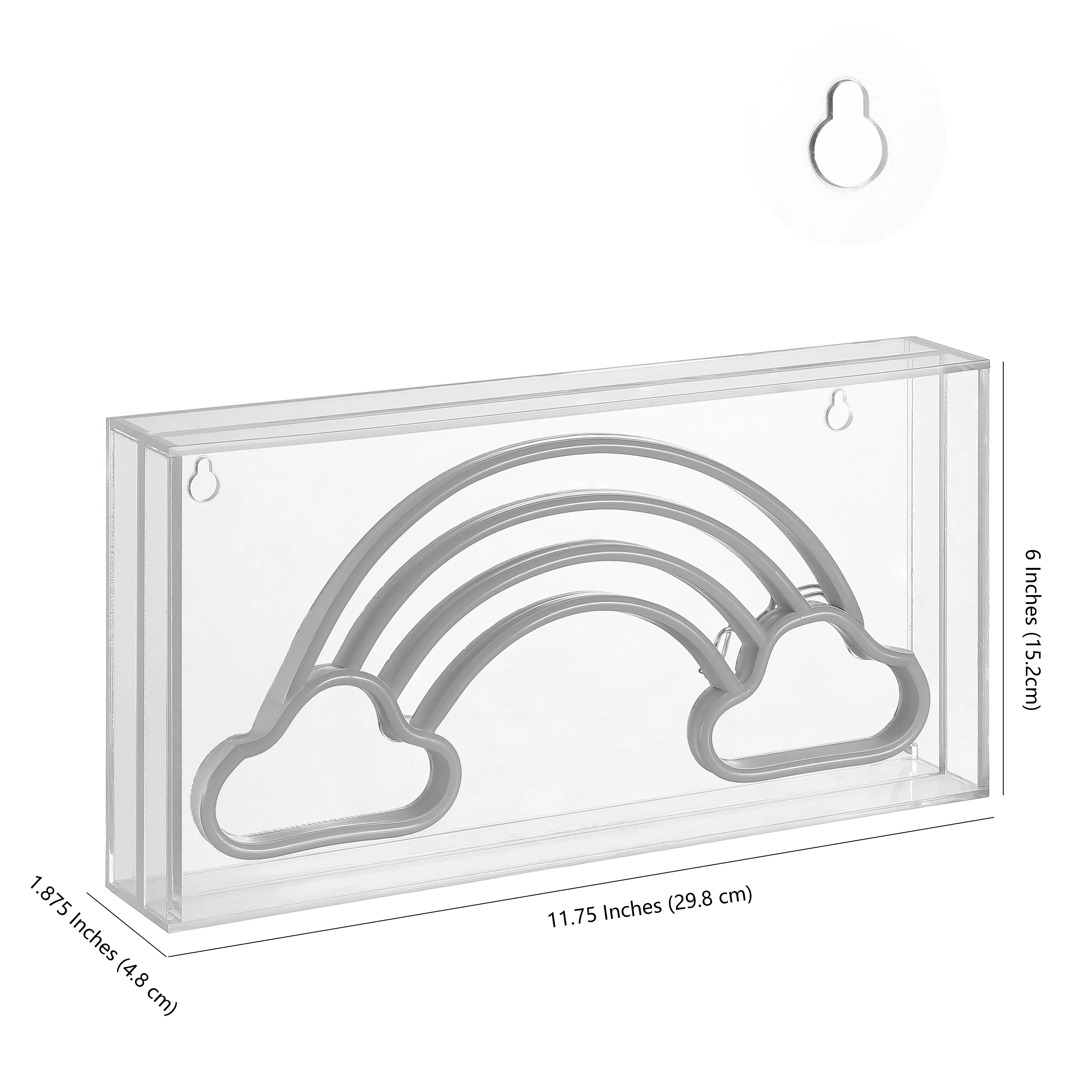 Estrioldea 11.75" Contemporary Glam Acrylic Box USB Operated LED Neon Light, Multi-Colored