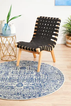 Evoke Frost Blue Transitional Round Rug