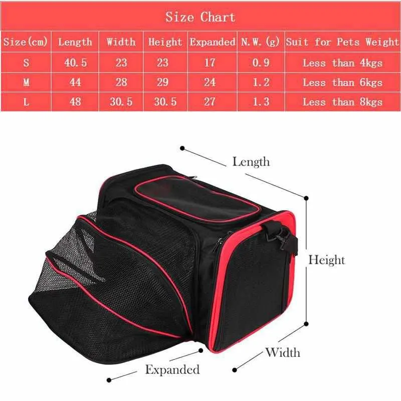 Fashion Breathable Pet Slings 1 Side Expandable Dog/Cat Carrier - Outdoor Pet Travel Bag