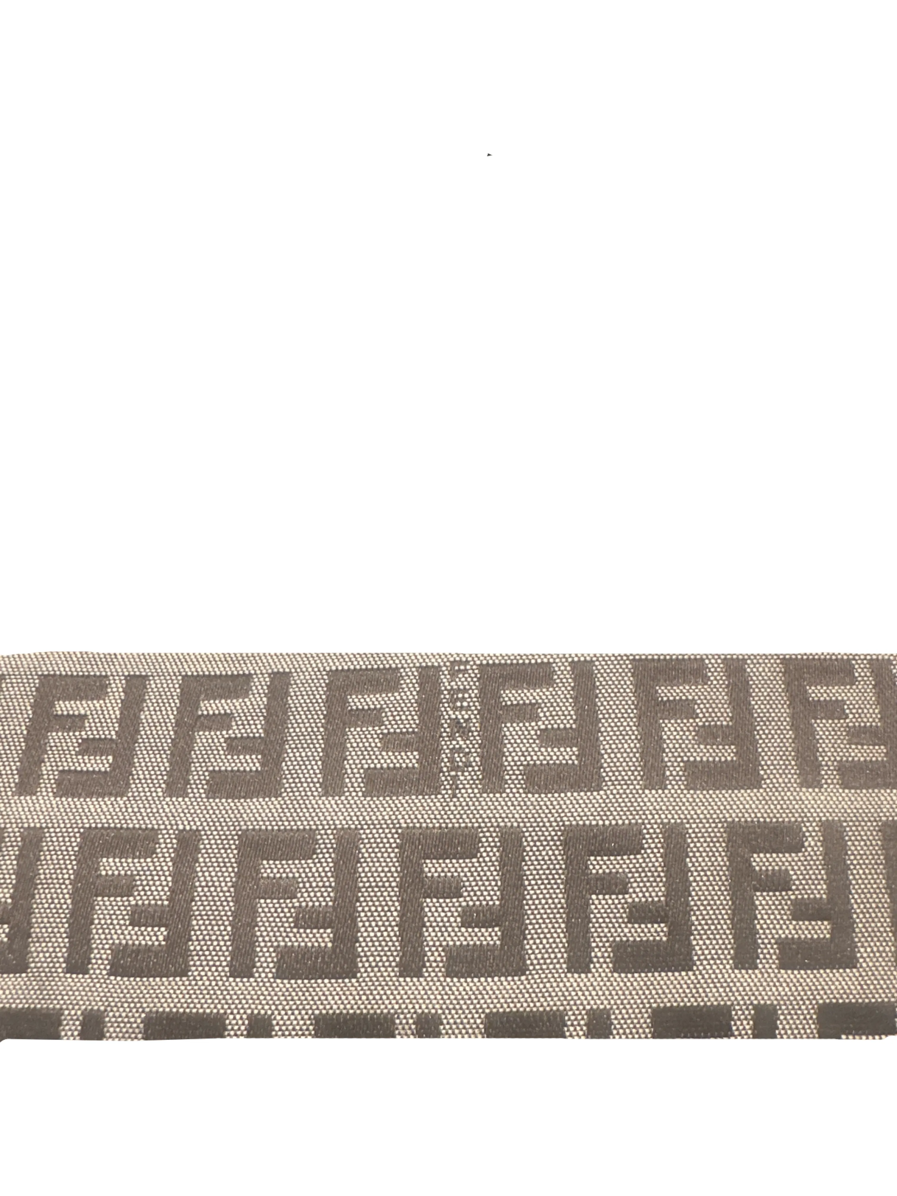 Fendi 90's Canvas Monogram Zucchino Leather Handle Bag