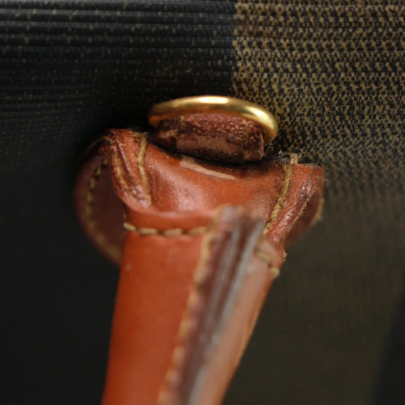 Fendi Pequin Canvas Handbag - '10s