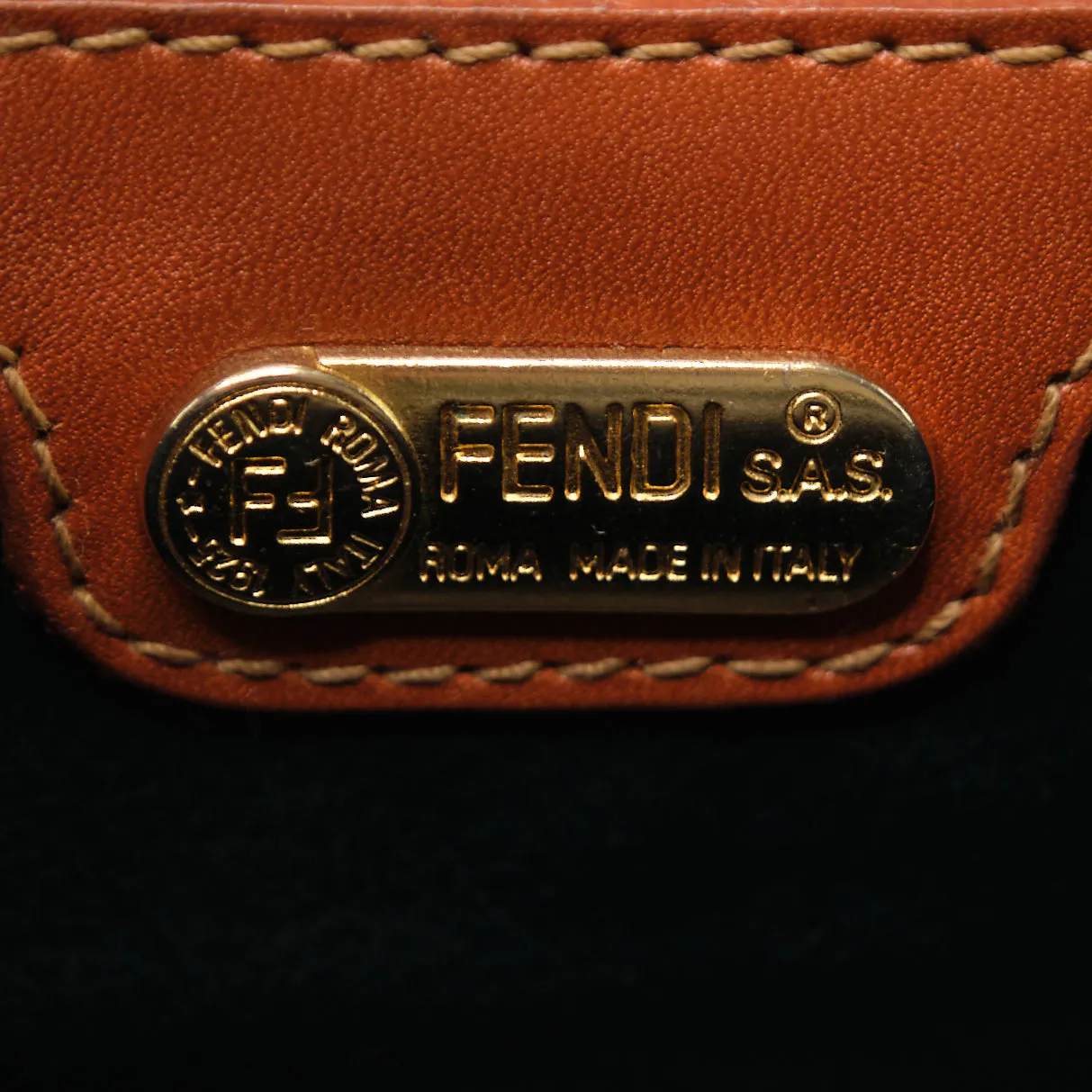 Fendi Pequin Canvas Handbag - '10s