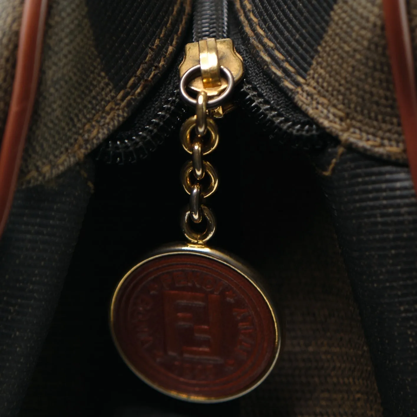 Fendi Pequin Canvas Handbag - '10s