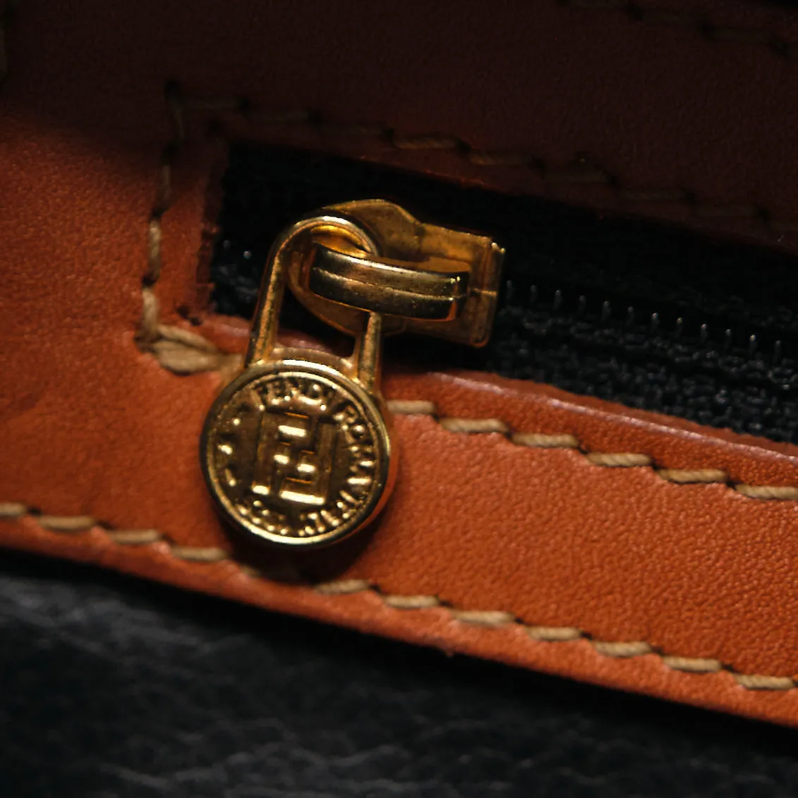 Fendi Pequin Canvas Handbag - '10s