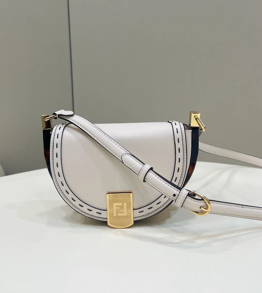 FI Moonlight Saddle White Bag For Woman 19cm/7.5in