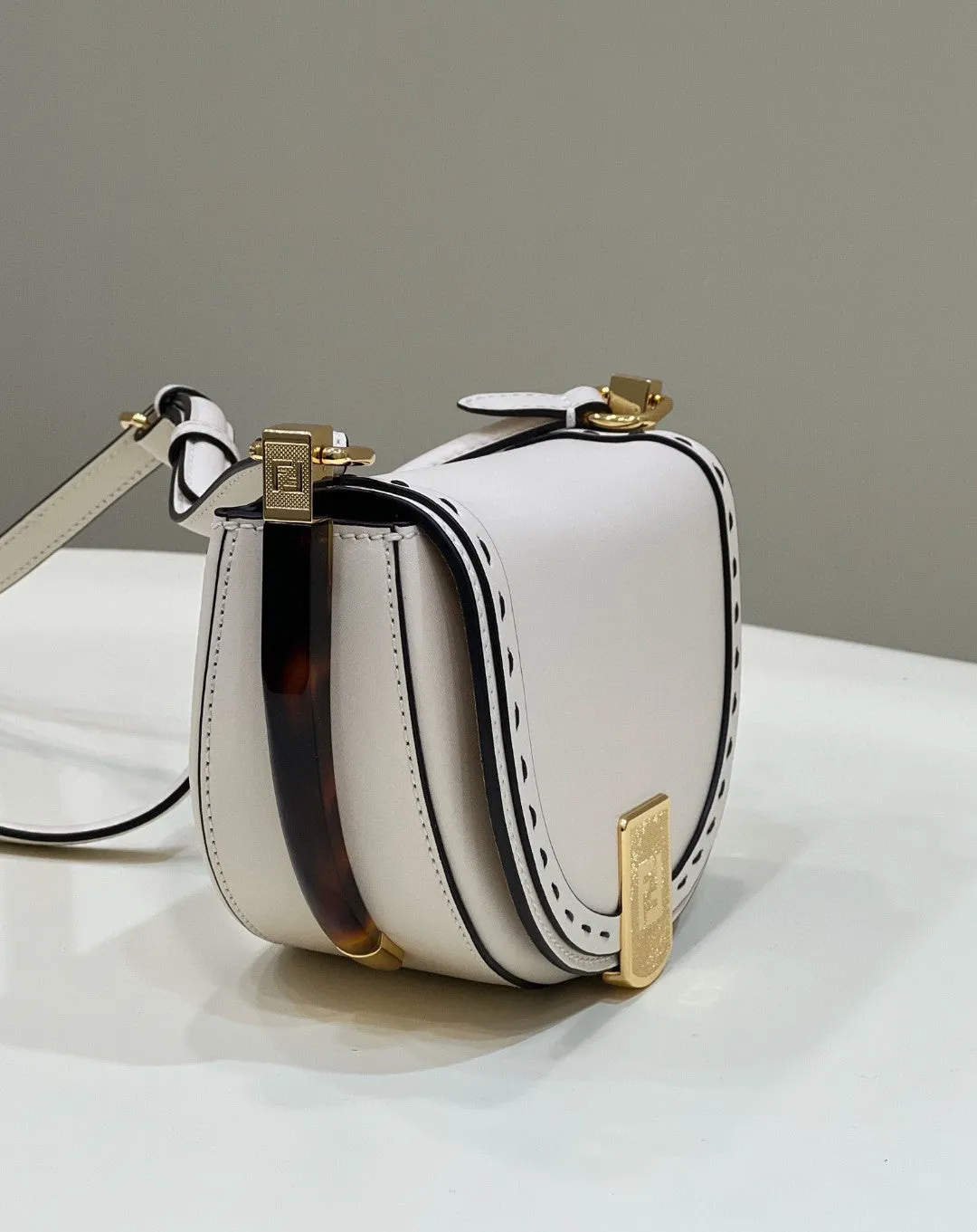 FI Moonlight Saddle White Bag For Woman 19cm/7.5in