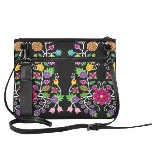 Floral Beadwork Slim Clutch Bag