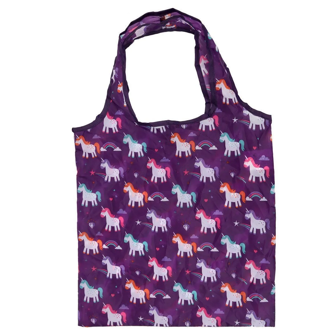 Foldable Reusable Eco Friendly Shopping Bag - Rainbow Unicorn