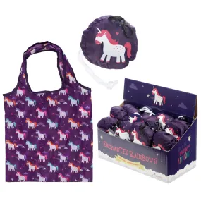 Foldable Reusable Eco Friendly Shopping Bag - Rainbow Unicorn
