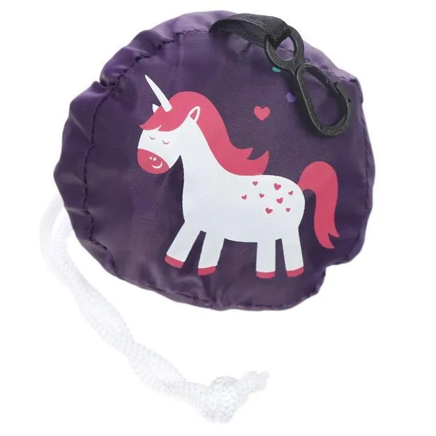 Foldable Reusable Eco Friendly Shopping Bag - Rainbow Unicorn
