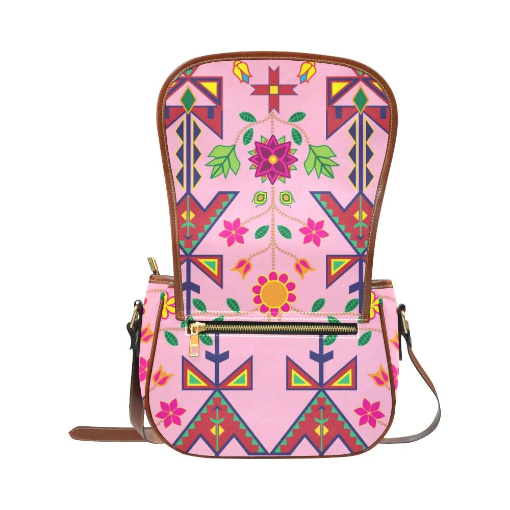 Geometric Floral Spring - Sunset Saddle Bag/Small