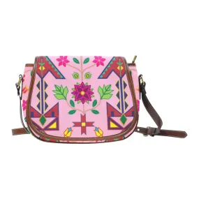 Geometric Floral Spring - Sunset Saddle Bag/Small