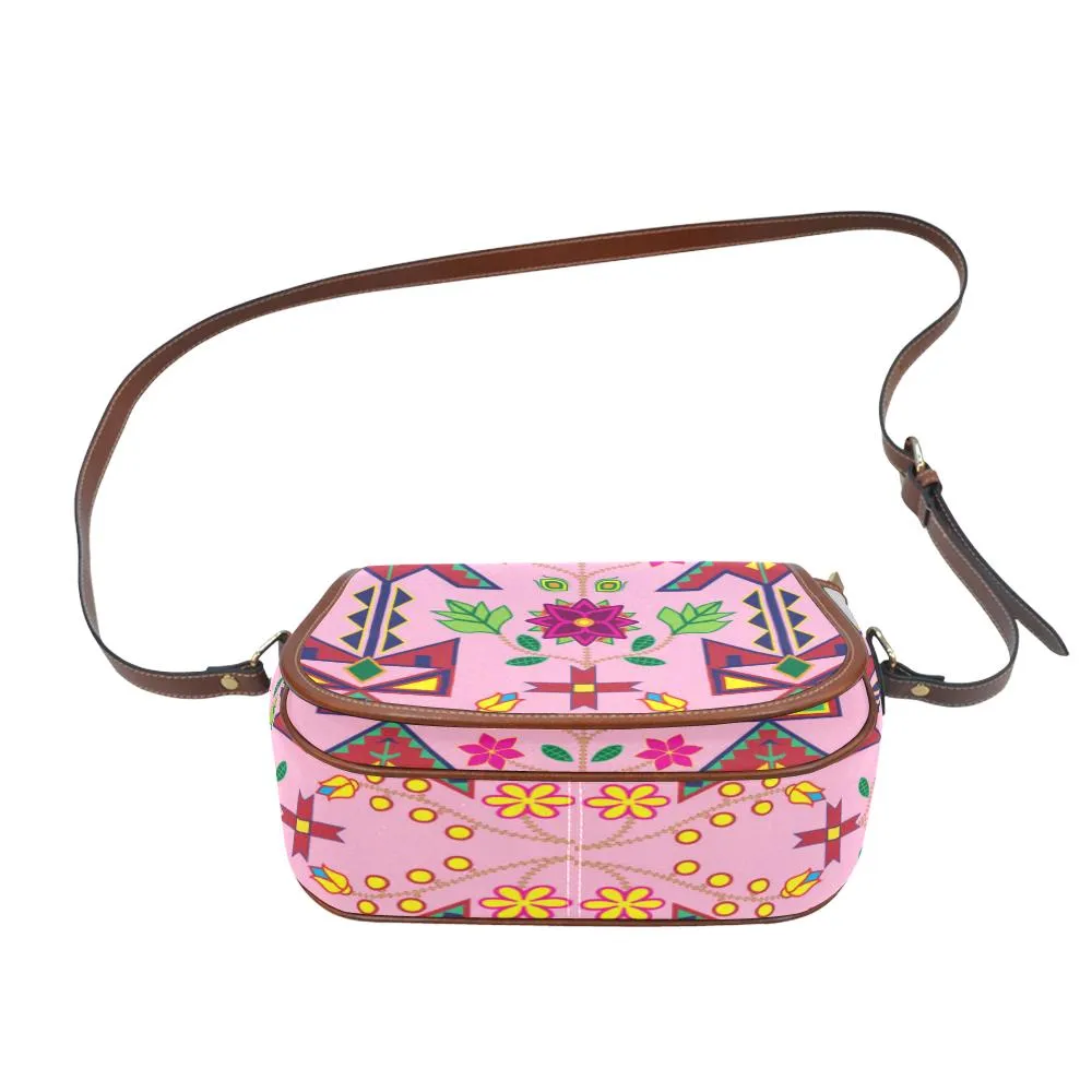 Geometric Floral Spring - Sunset Saddle Bag/Small