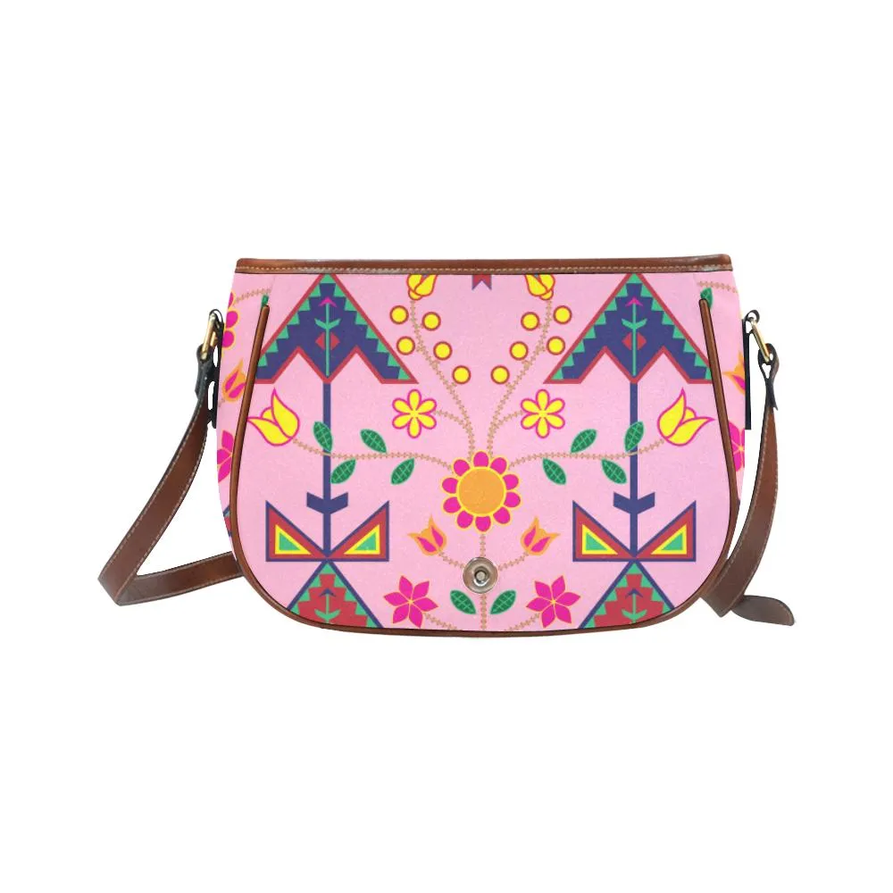 Geometric Floral Spring - Sunset Saddle Bag/Small