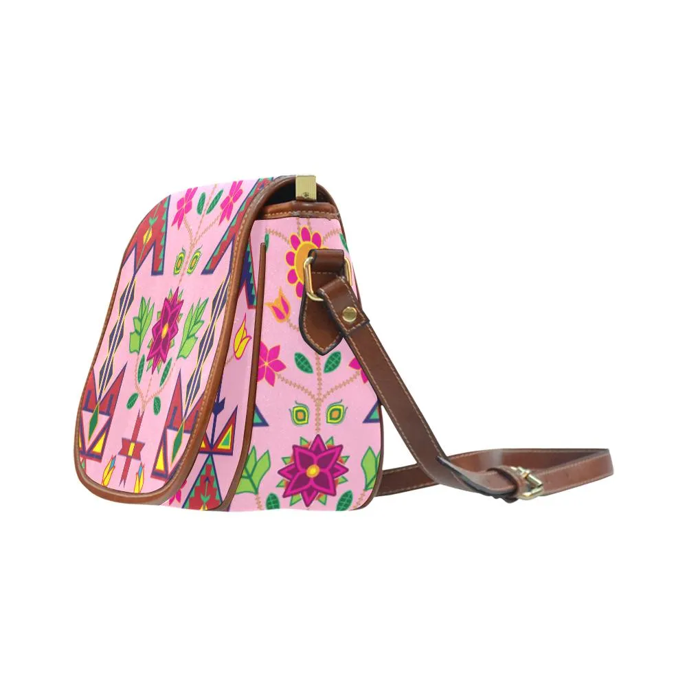 Geometric Floral Spring - Sunset Saddle Bag/Small