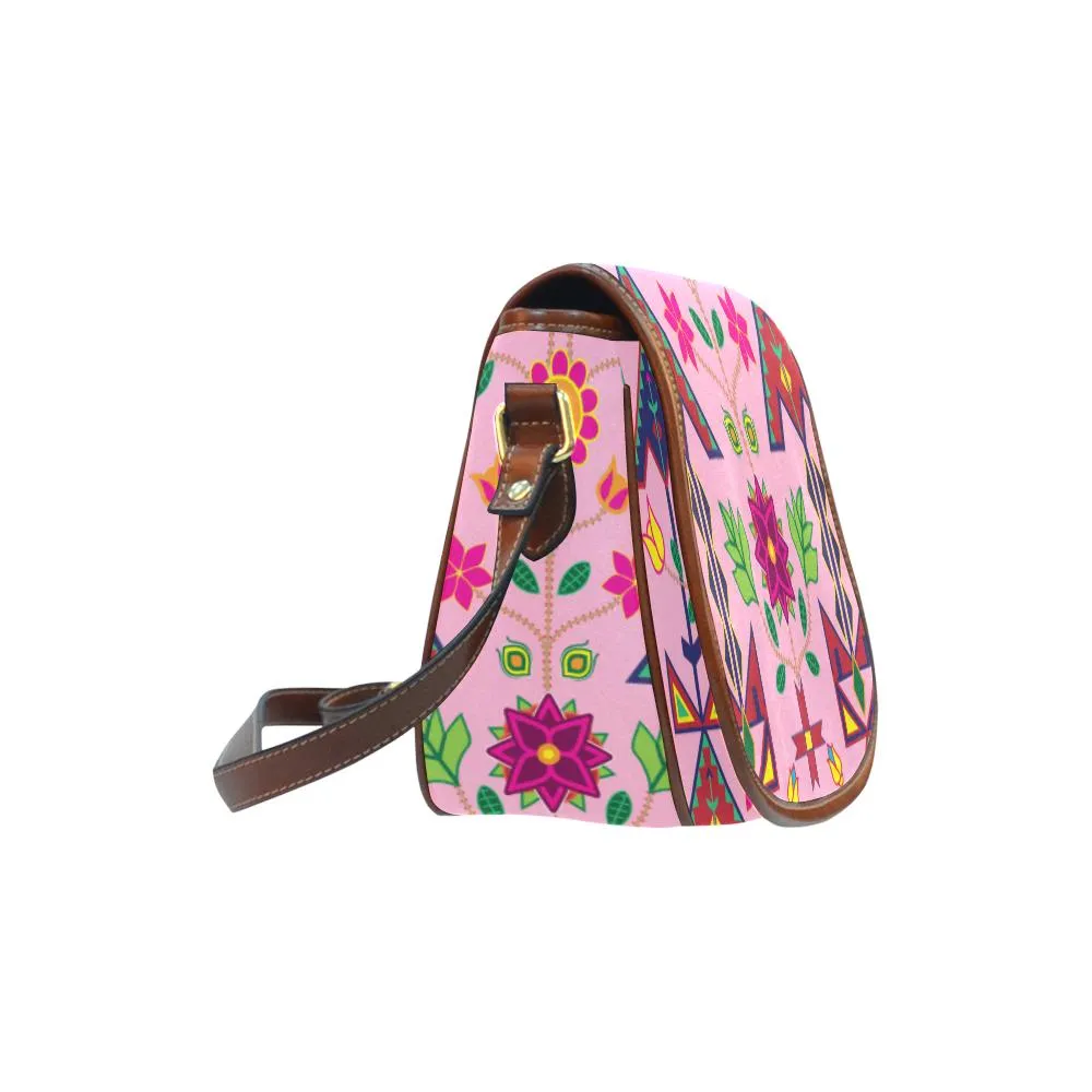 Geometric Floral Spring - Sunset Saddle Bag/Small
