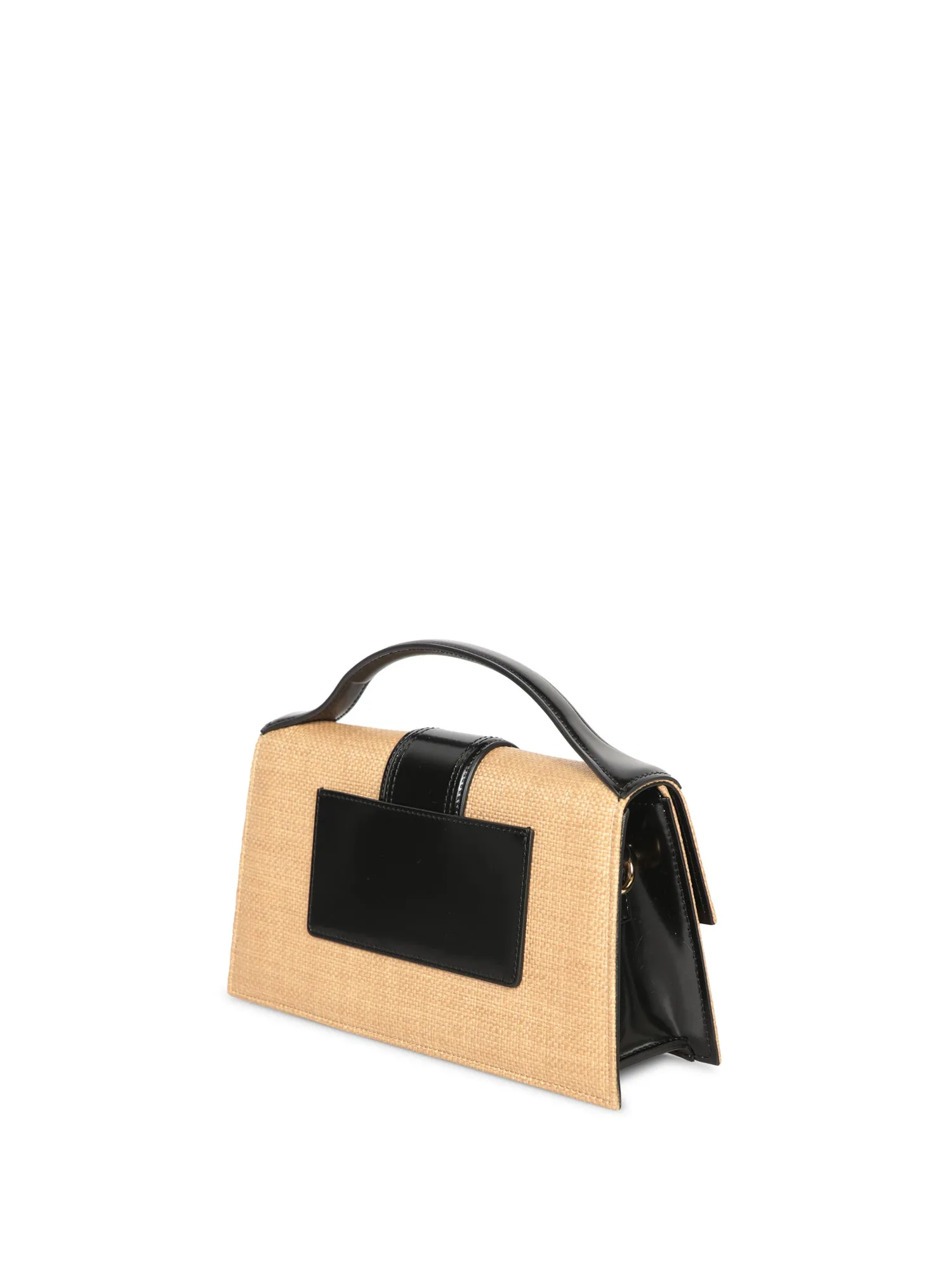 Grand Bambino Nude-Black Raffia Bag