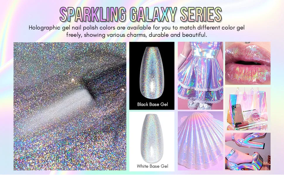 hologram power gel! ( Gel Polish Glitter Reflective Sparkly Metallic Gel Nail Polish Kit Soak Off UV/LED Required Diamond Laser Effect Nail Gel Manicure Salon )