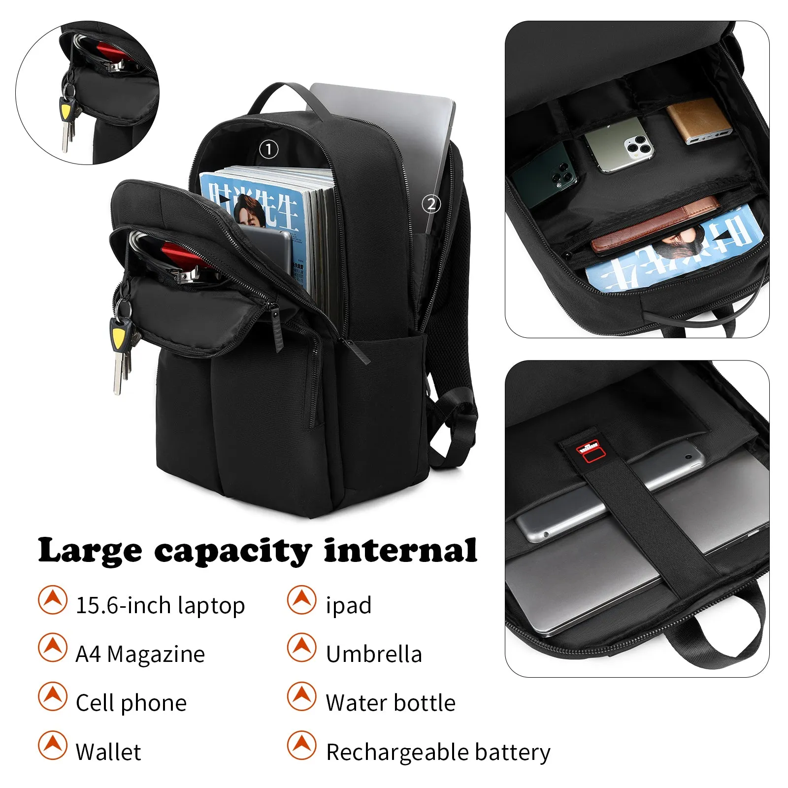 Jansben Smart Business Backpack for Men