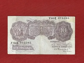 K.O. Peppiatt, 10 Shilling,Y62E 075595  ( Dugg. B.251) Emergency Issue Series 2nd April 1940