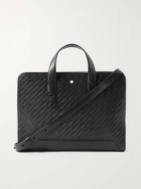 M_Gram 4810 Logo-Debossed Leather Briefcase