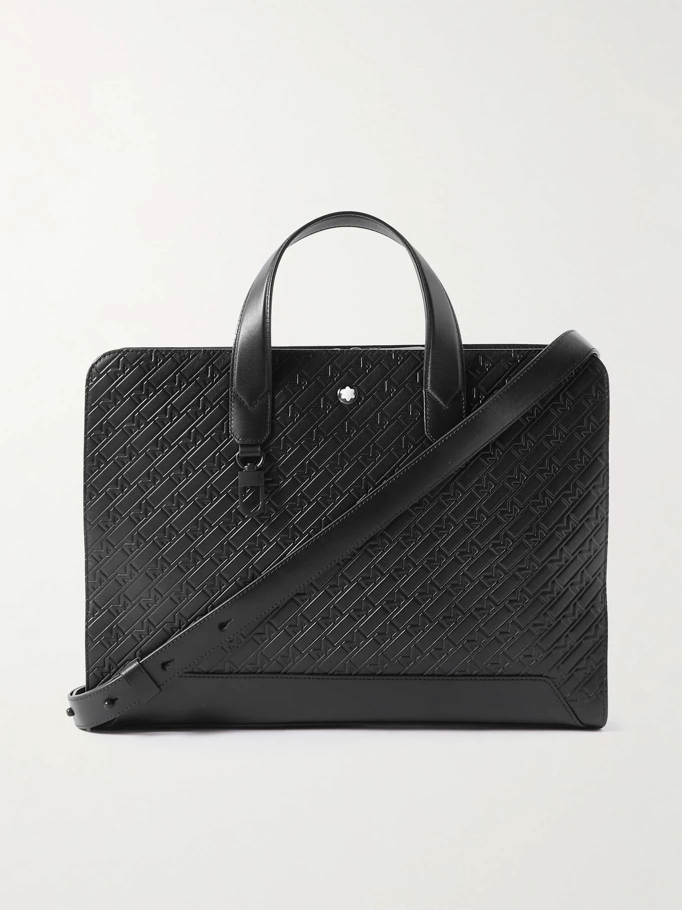 M_Gram 4810 Logo-Debossed Leather Briefcase