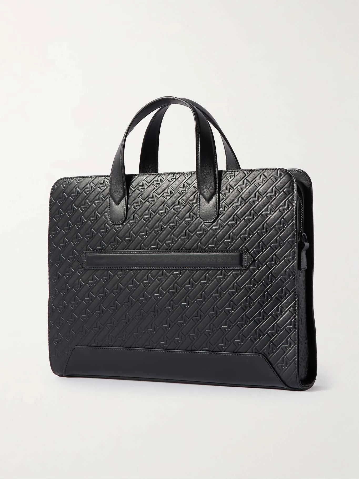 M_Gram 4810 Logo-Debossed Leather Briefcase