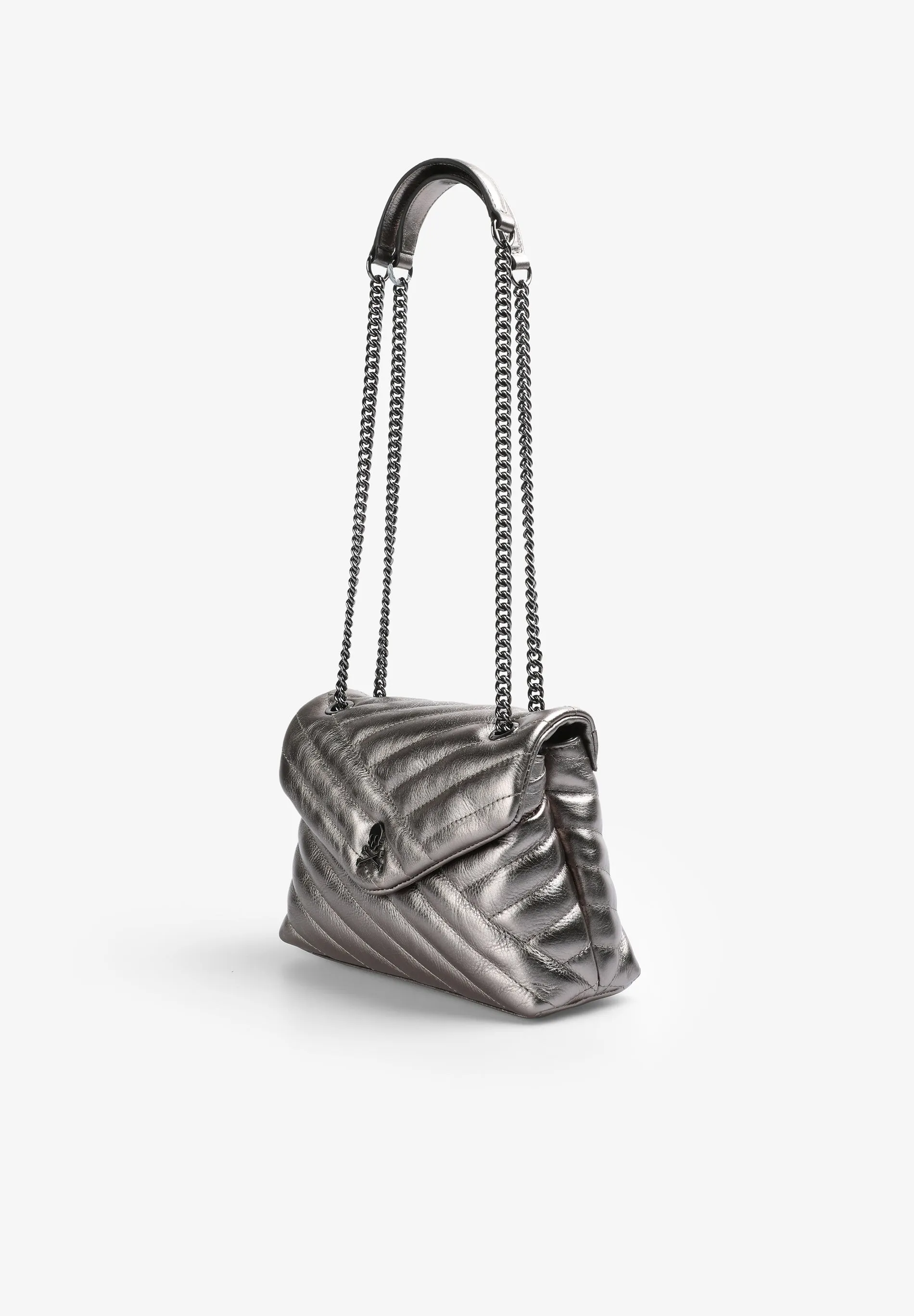 MINI QUILTED METALLIC LEATHER BAG