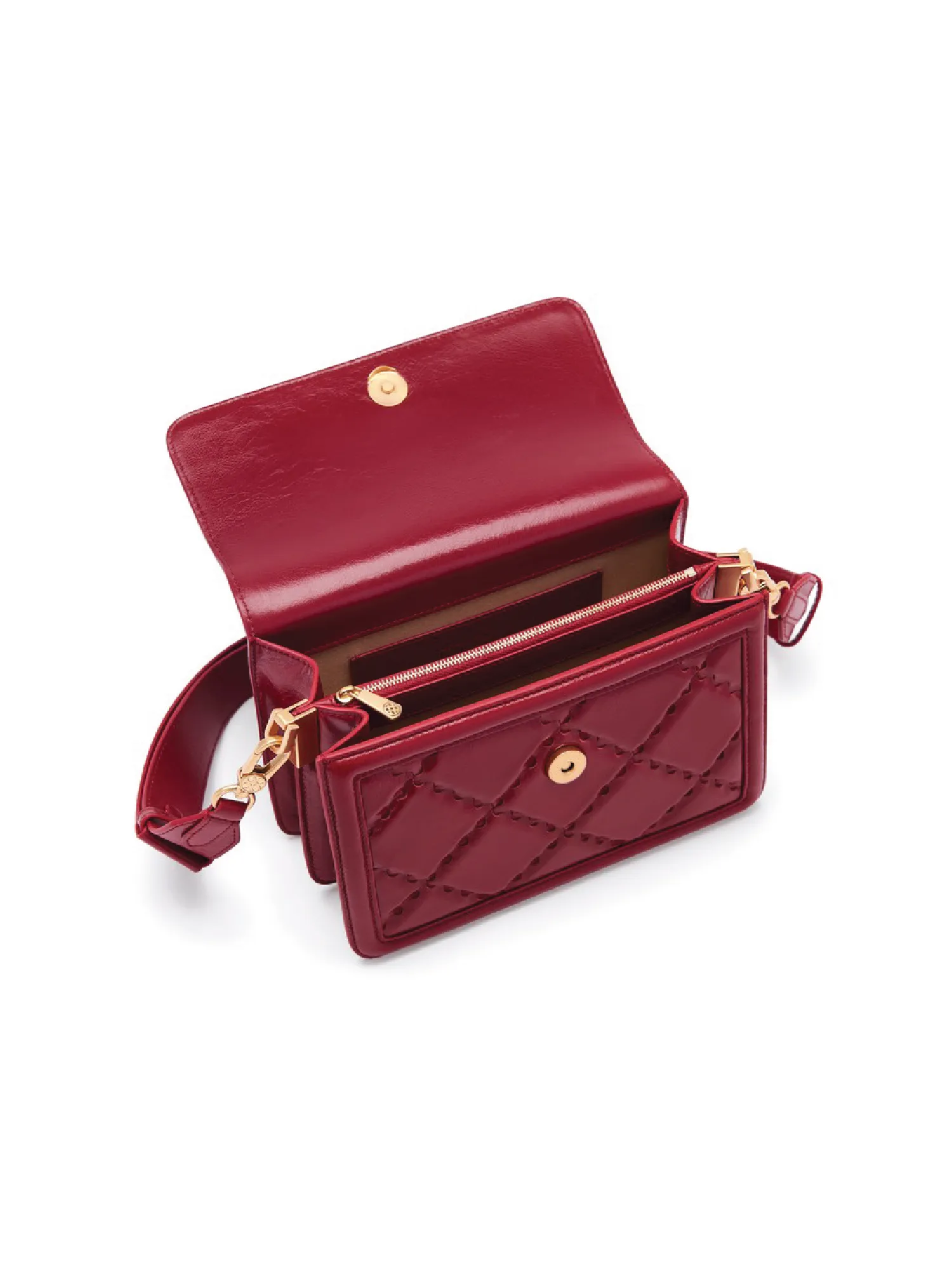 Mosaic Compact Messenger Bag - Retro Red