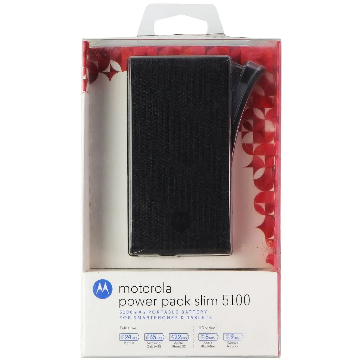 Motorola Power Pack Slim 5100mah Power Bank with Micro-USB Cable - Dark Gray