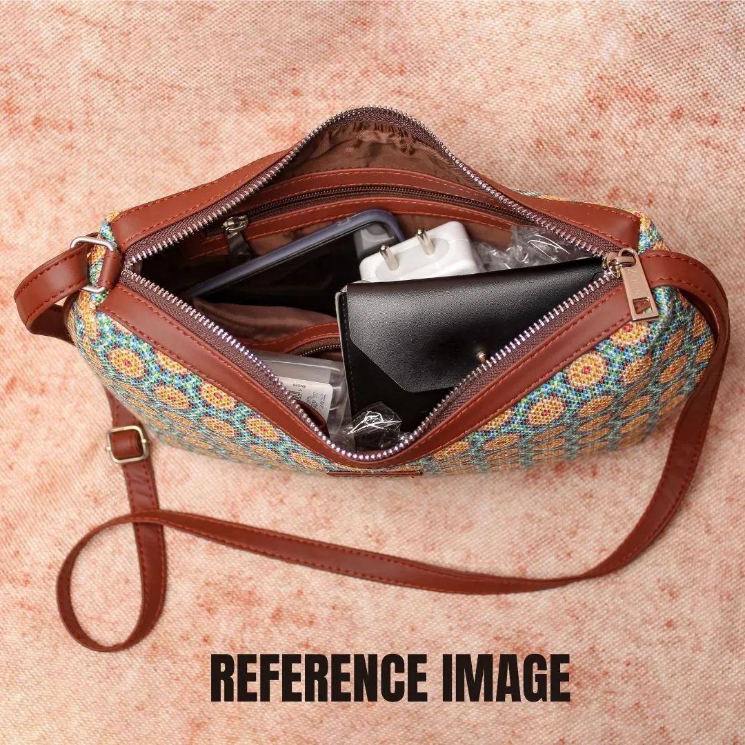 Mughal Garden Print Structured Shoulder Bag