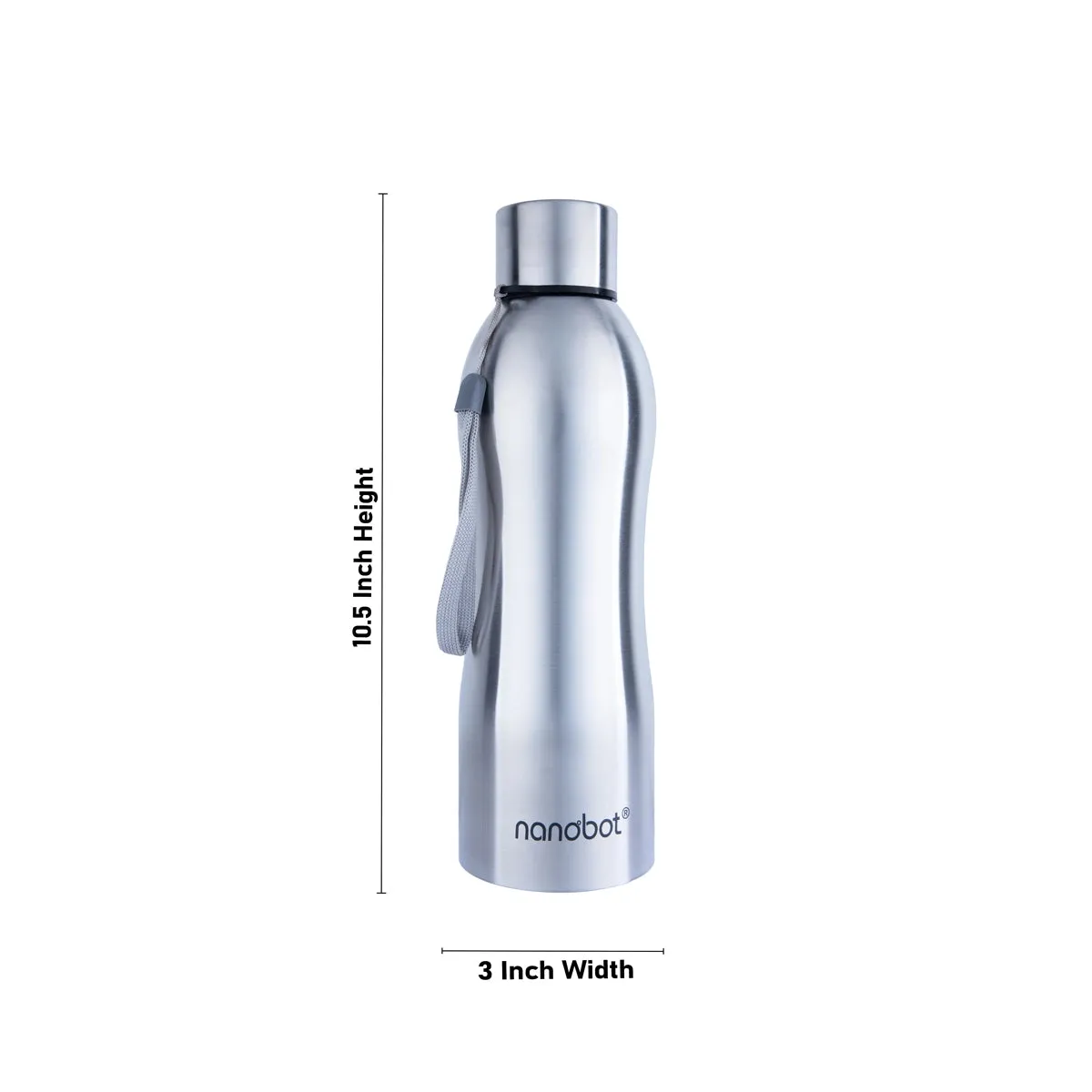 Nanobot Water Bottle - 1 Ltr | Whizz Colour Water Bottle/ 10.5 x 3 Inches/ Stainless Steel Water Container for Home