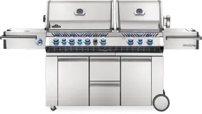 Napoleon Bbq PRO825RSBINSS3 Prestige PRO 825 RSBI with Power Side Burner, Infrared Rear & Bottom Burners , Natural Gas, Stainless Steel