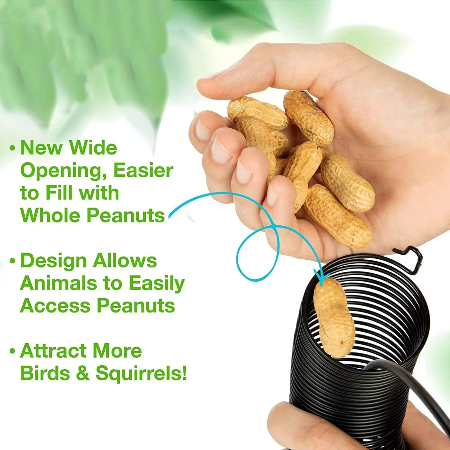 Naturesroom Whole Peanut Feeder | Peanut Wreath Feeder for Squirrels and Birds