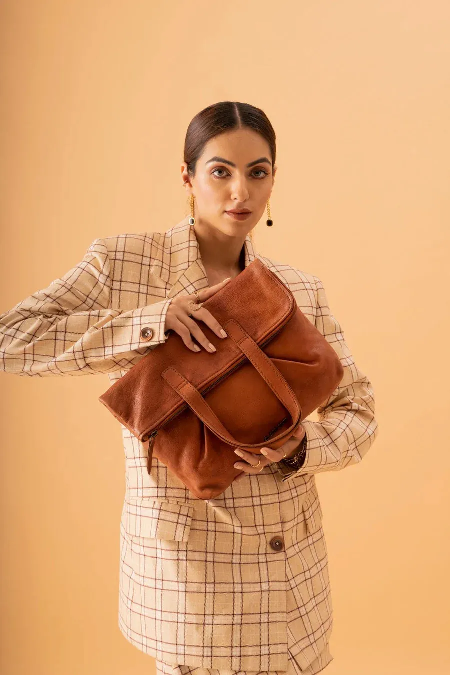 Nice Pleats Bifold Foldover Tote